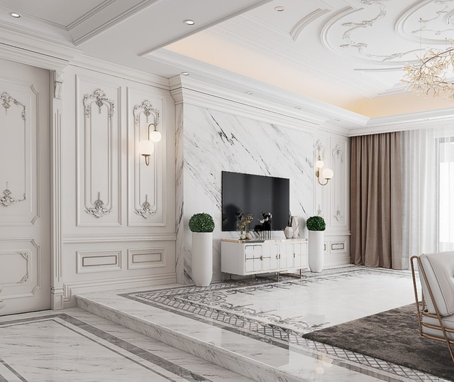 法式风格别墅电视背景墙装修效果图