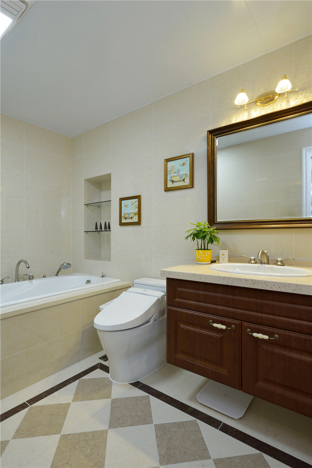 美式风格三居室卫生间装修效果图