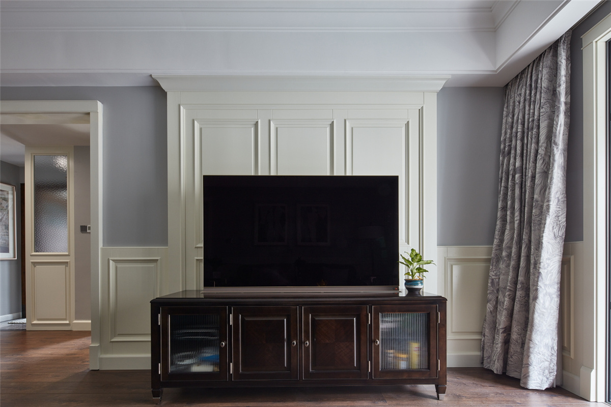 128m²美式风格电视背景墙装修效果图