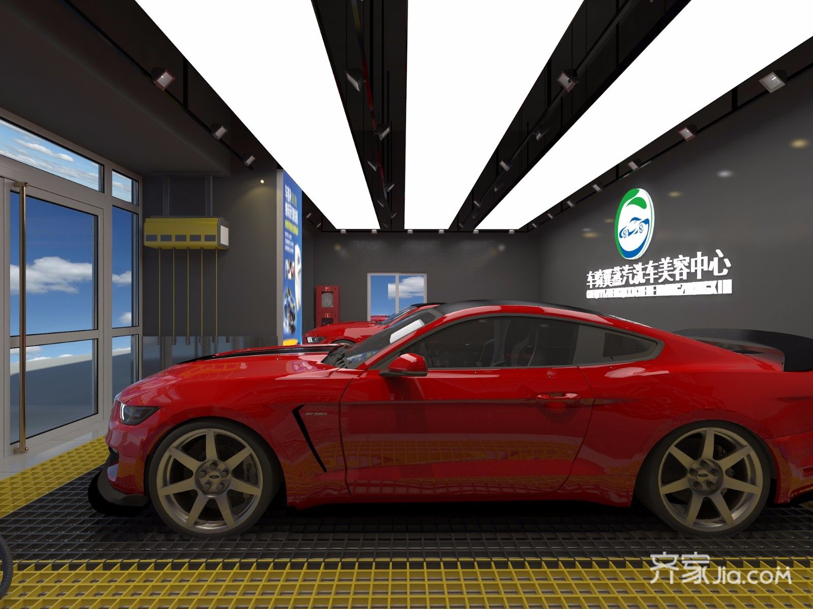 110工业商铺装修装修效果图,洗车美容店装修案例效果图-齐家装修网