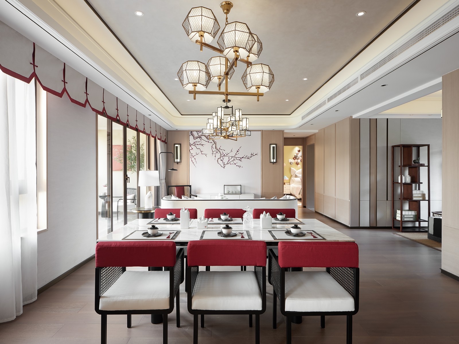 新中式风格别墅餐厅装修效果图