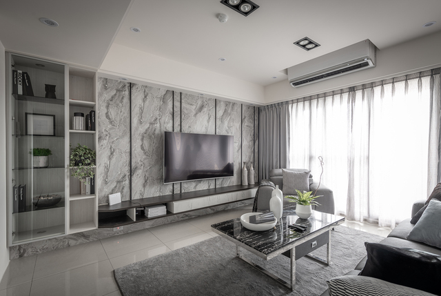 现代风格四居室客厅电视墙装修效果图 电视背景墙