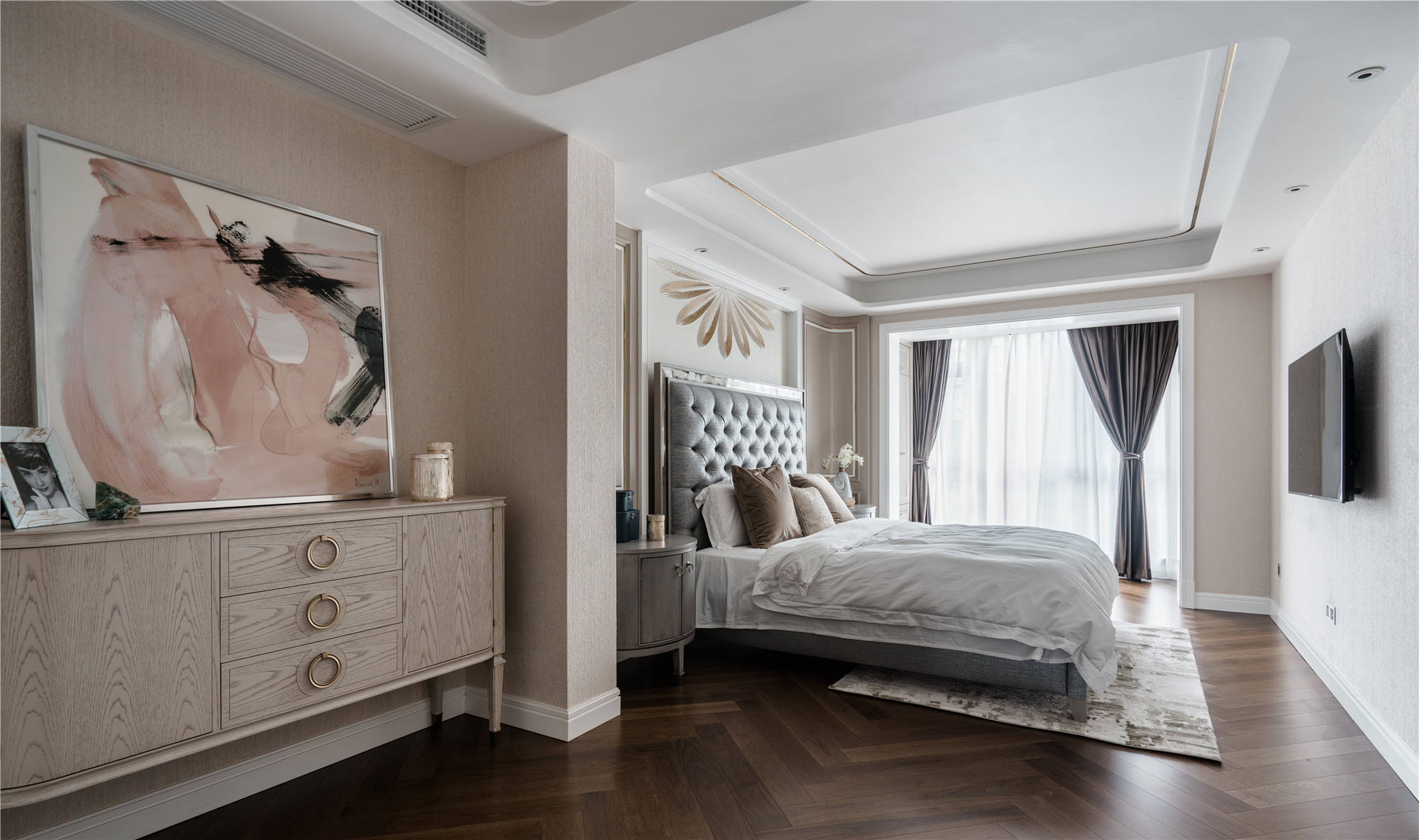 大户型现代美式卧室装修效果图