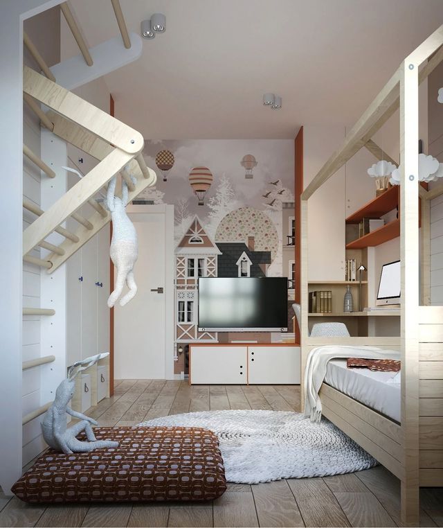 90㎡现代两居儿童房装修效果图