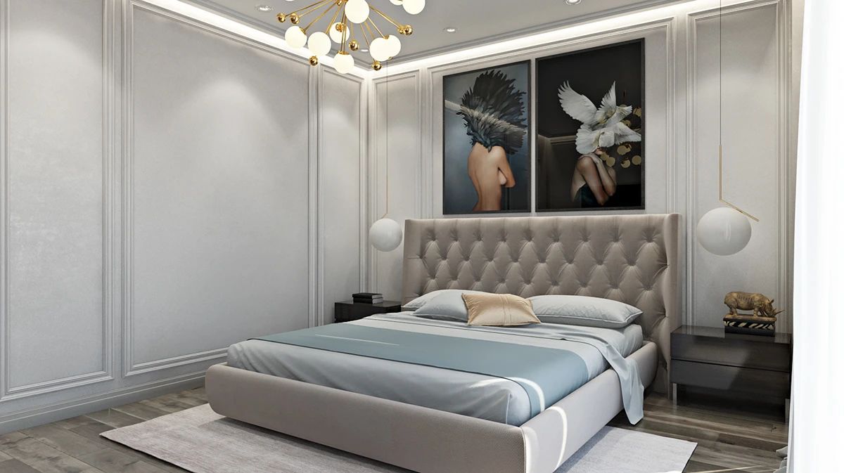 现代美式卧室装修效果图