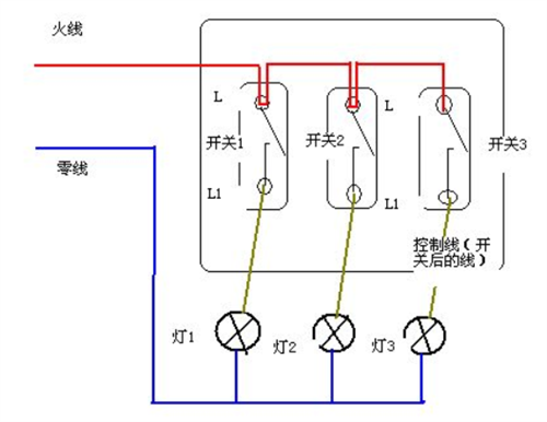 三控灯线路图图片