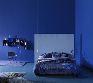 地中海风格深蓝色卧室效果图