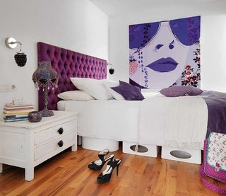 紫色优雅混搭卧室装饰设计