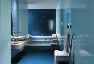 蓝色地中海风格卫生间装饰图