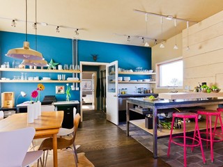 蓝色地中海风格餐厨房效果图