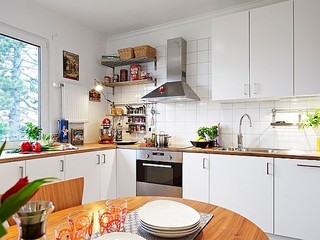 北欧单身公寓厨房橱柜装饰图
