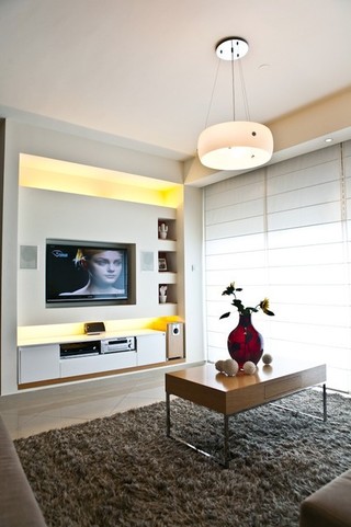 舒适日式客厅电视背景墙设计