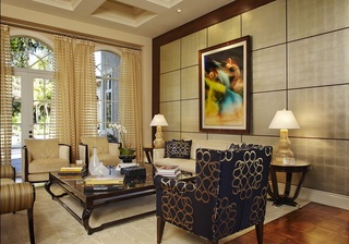 古典美式客厅沙发背景墙设计