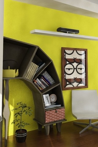 创意后现代风格书房书柜设计效果欣赏图