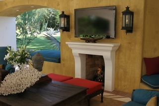 东南亚异域风 实木客厅电视背景墙设计