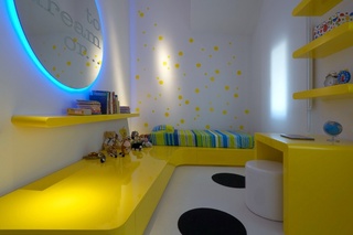 清新柠檬黄简约风 创意儿童房设计