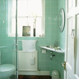 清新嫩绿色简约风 小卫生间淋浴房设计