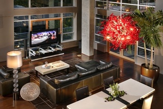 高端咖色系欧式客厅俯瞰图设计