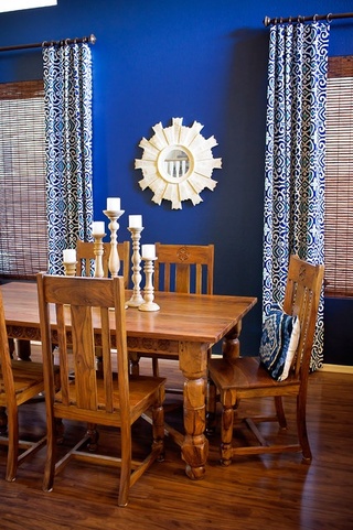美式地中海风情餐厅 蓝色背景墙设计