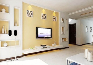 浪漫简欧风 黄色电视背景墙设计