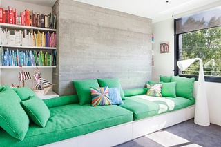 清新简约风格客厅 绿色沙发效果图