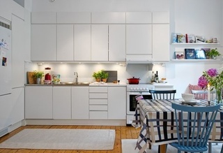 清新北欧风厨房 白色橱柜设计