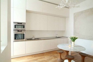 纯白极简主义厨房橱柜设计