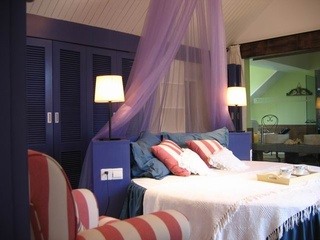 浪漫地中海风格 紫色卧室床帐设计