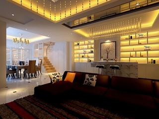 高端奢华欧式客厅博古架设计
