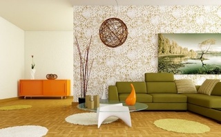 清新现代简约客厅沙发装饰图