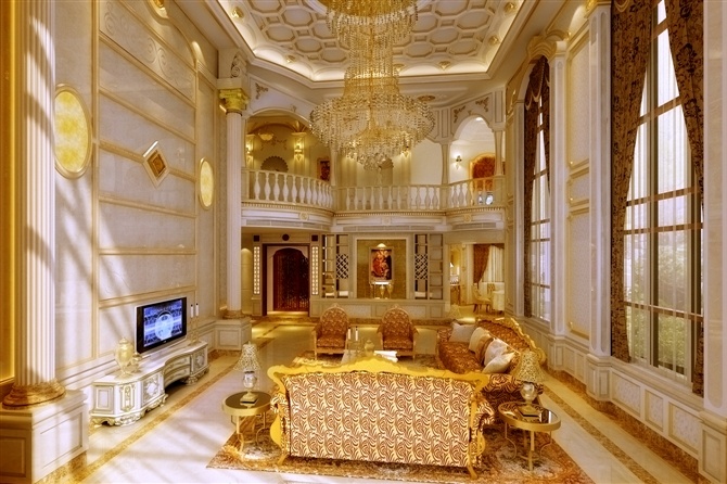 宫殿式奢华欧式别墅设计 满眼的金碧辉煌