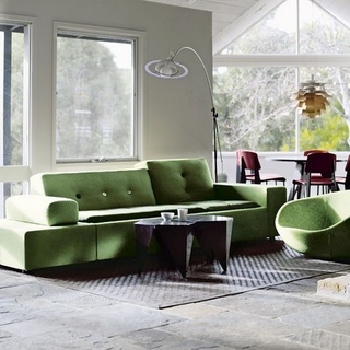 混撘北欧风客厅 绿色沙发设计