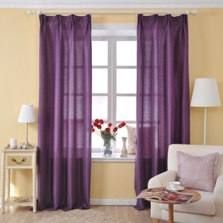 卧室紫色窗帘效果图片
