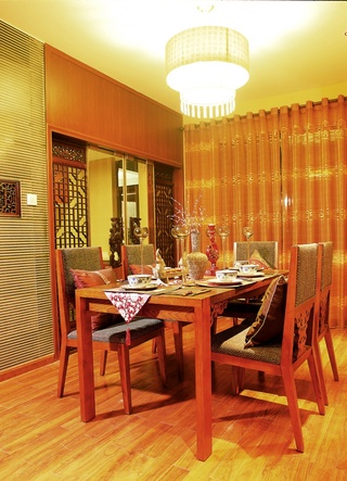 简中式风格餐厅桌椅装饰