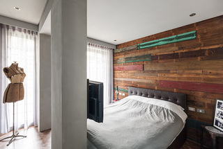 复古美式卧室床头背景墙设计