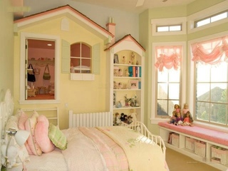 甜美宜家风儿童房 童话背景墙设计