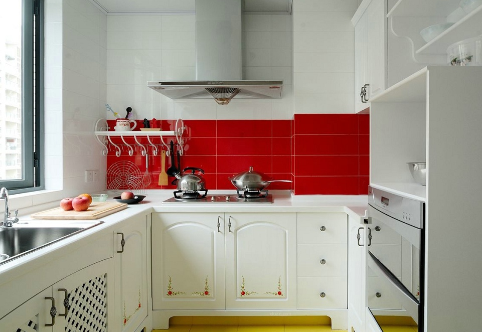 厨房,其它,简欧,红色