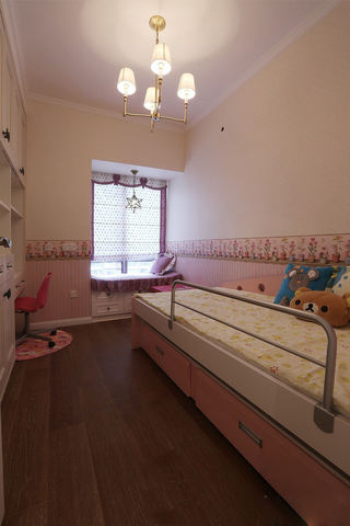 甜蜜粉色系美式儿童房效果图
