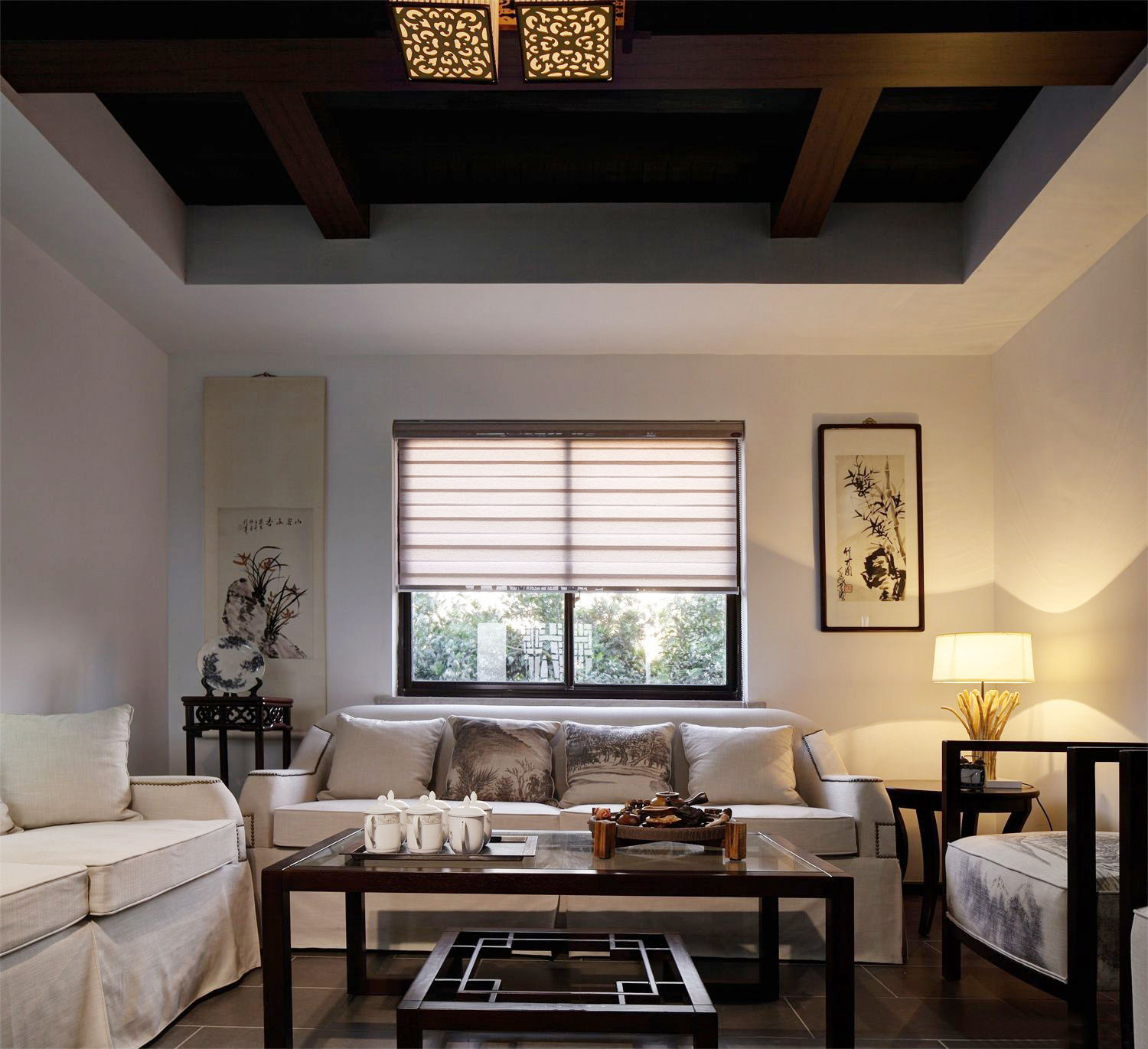 典雅中式客厅沙发窗户欣赏