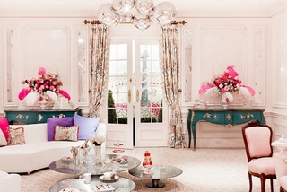 复古地中海风格 粉色客厅效果图
