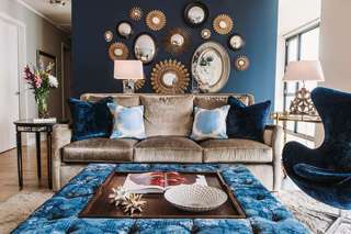 蓝色北欧风情 客厅沙发背景墙装饰