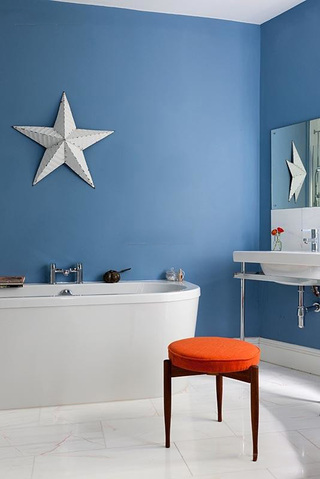 海蓝色简约地中海风情浴室设计