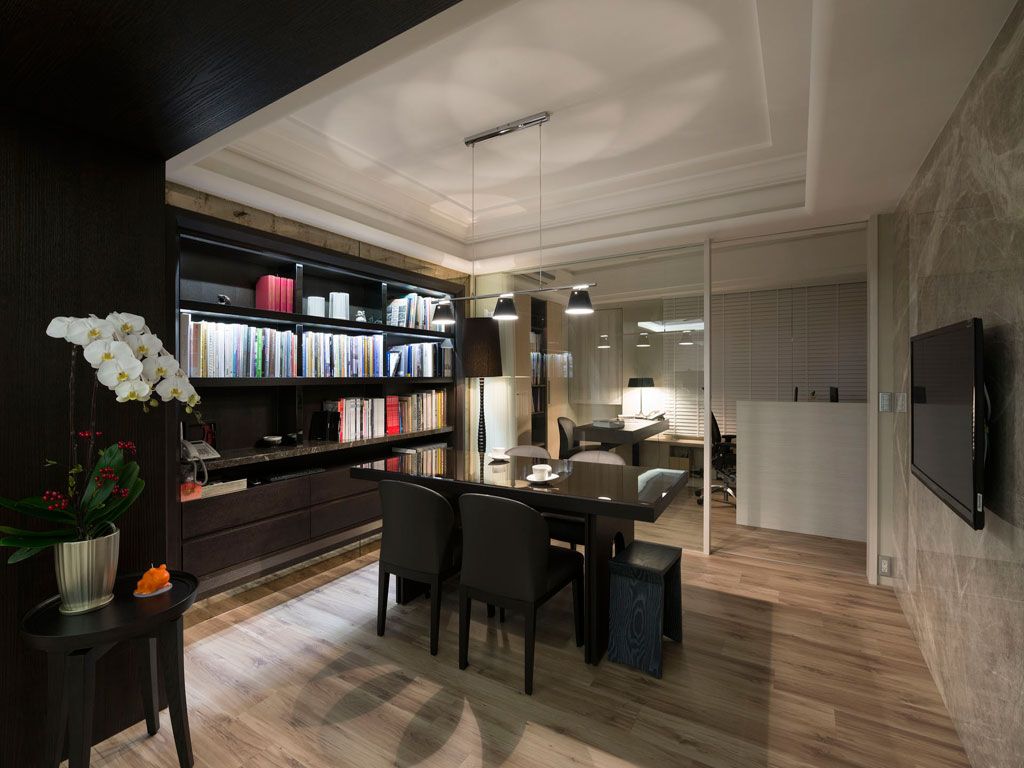 新中式客厅餐厅书房娱乐室|空间|室内设计|张美丽效果图 - 原创作品 - 站酷 (ZCOOL)