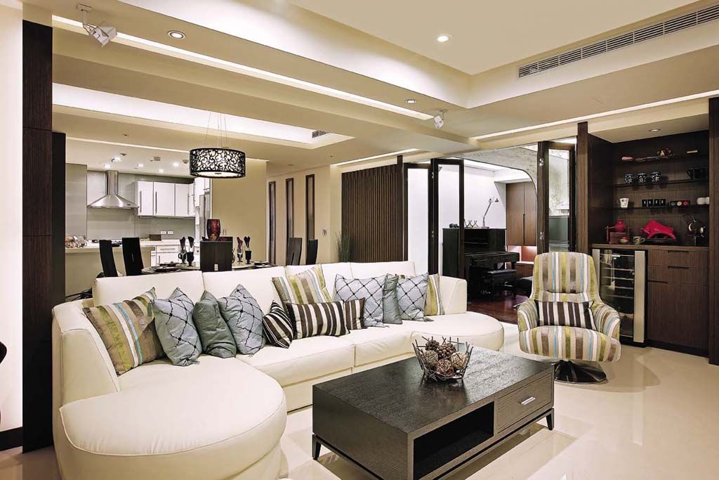 休闲现代美式客厅沙发效果图