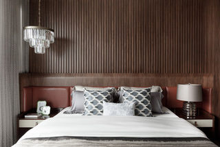 自然现代混搭风卧室 竹艺床头背景墙欣赏