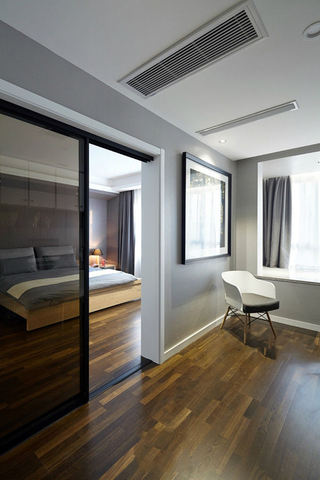 现代简约卧室玻璃推拉门设计