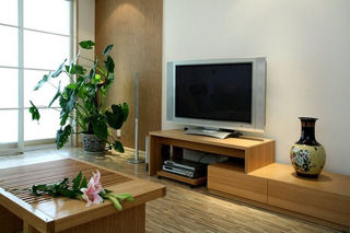 简约设计客厅 实木电视柜效果图