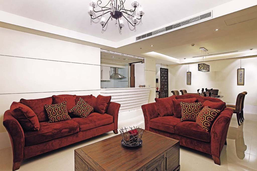 现代中式混搭客厅沙发效果图