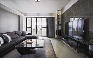 黑白灰现代家居客厅装潢图