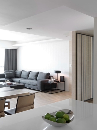 时尚现代二居客厅沙发效果图